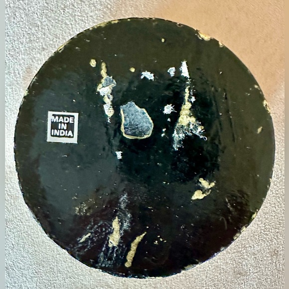 Hand Painted Calico Cat Trinket Box w/notched lid. Made in India. - Picture 10 of 10